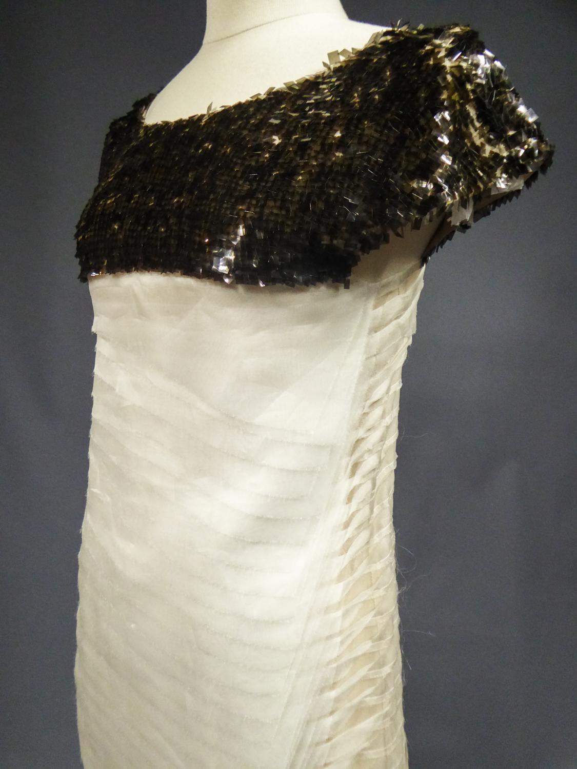 Women's A Chanel / Karl Lagerfeld Sequins & Silk Gauze Cocktail Dress Circa 2010  For Sale