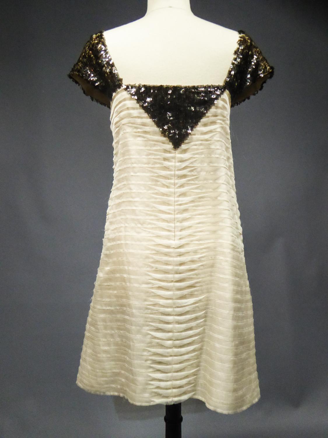 A Chanel / Karl Lagerfeld Sequins & Silk Gauze Cocktail Dress Circa 2010  For Sale 1