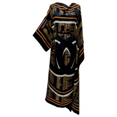 Chanel  Karl Lagerfeld Collection  '16  Silk Printed CC Kaftan Dress O/S  NEW