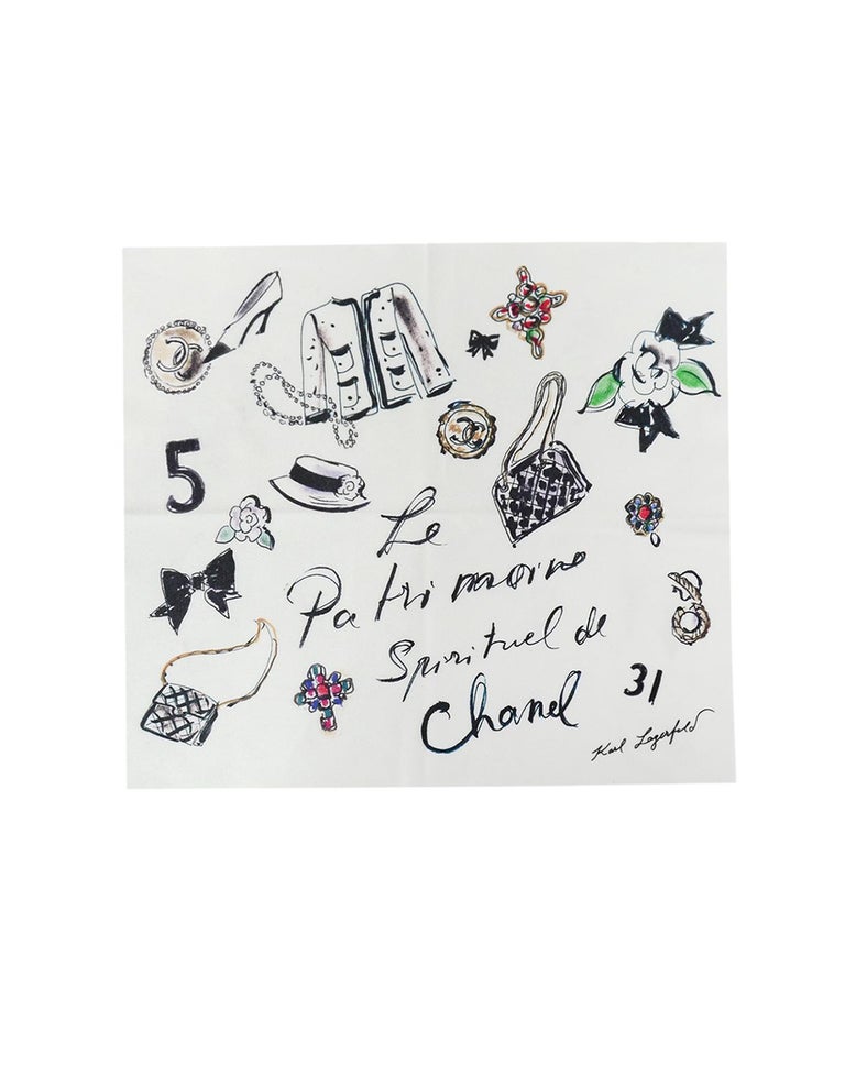 Chanel and Karl Lagerfeld Collectors Signature Print White Glasses