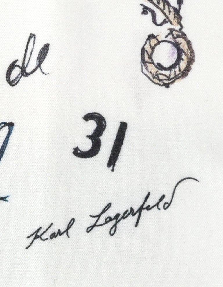 Chanel and Karl Lagerfeld Collectors Signature Print White Glasses