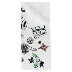 Chanel & Karl Lagerfeld Collectors Signature Print White Glasses Cleaning Cloth (chiffon de nettoyage pour lunettes)