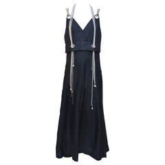 CHANEL Karl Lagerfeld Dress Embellished CC Charms Chains And Pearls NEW 38FR