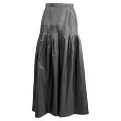 Chanel Karl Lagerfeld Fall 1998 Black silk train taffeta skirt