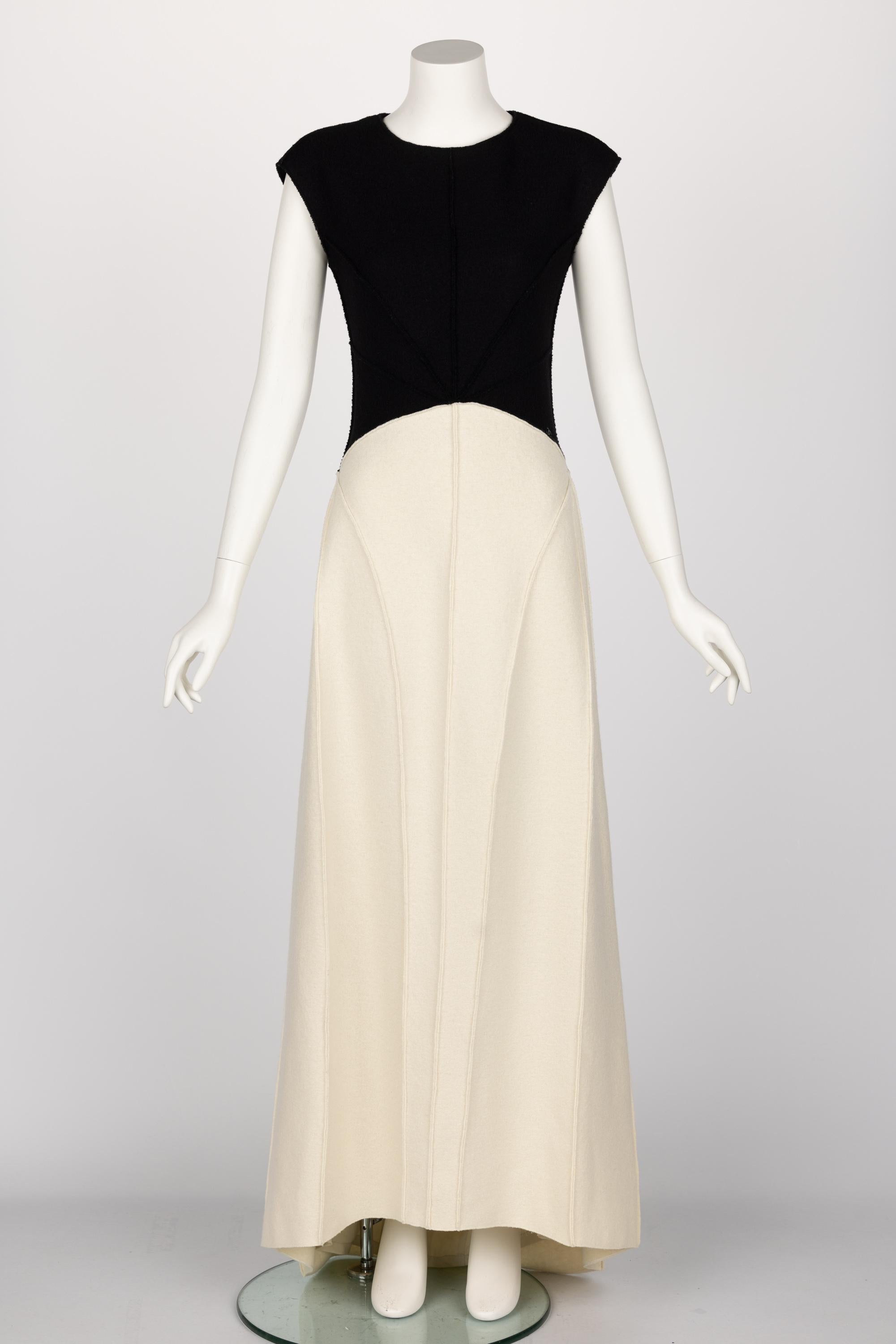 Chanel Karl Lagerfeld Fall 1999 Black & White Sculptural Sunburst Gown 9