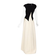 Used Chanel Karl Lagerfeld Fall 1999 Black & White Sculptural Sunburst Gown