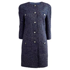 Chanel Karl Lagerfeld Fall 2014 Purple navy tweed coat