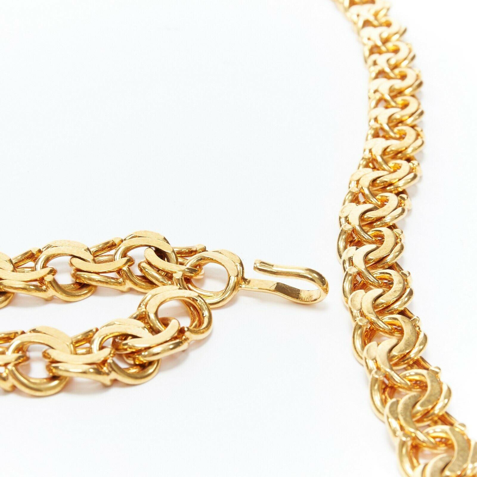 CHANEL KARL LAGERFELD heavy chunky gold-tone chain curb dual CC belt 1