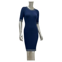 CHANEL Karl Lagerfeld Navy Cashmere Knit Dress Sz.38