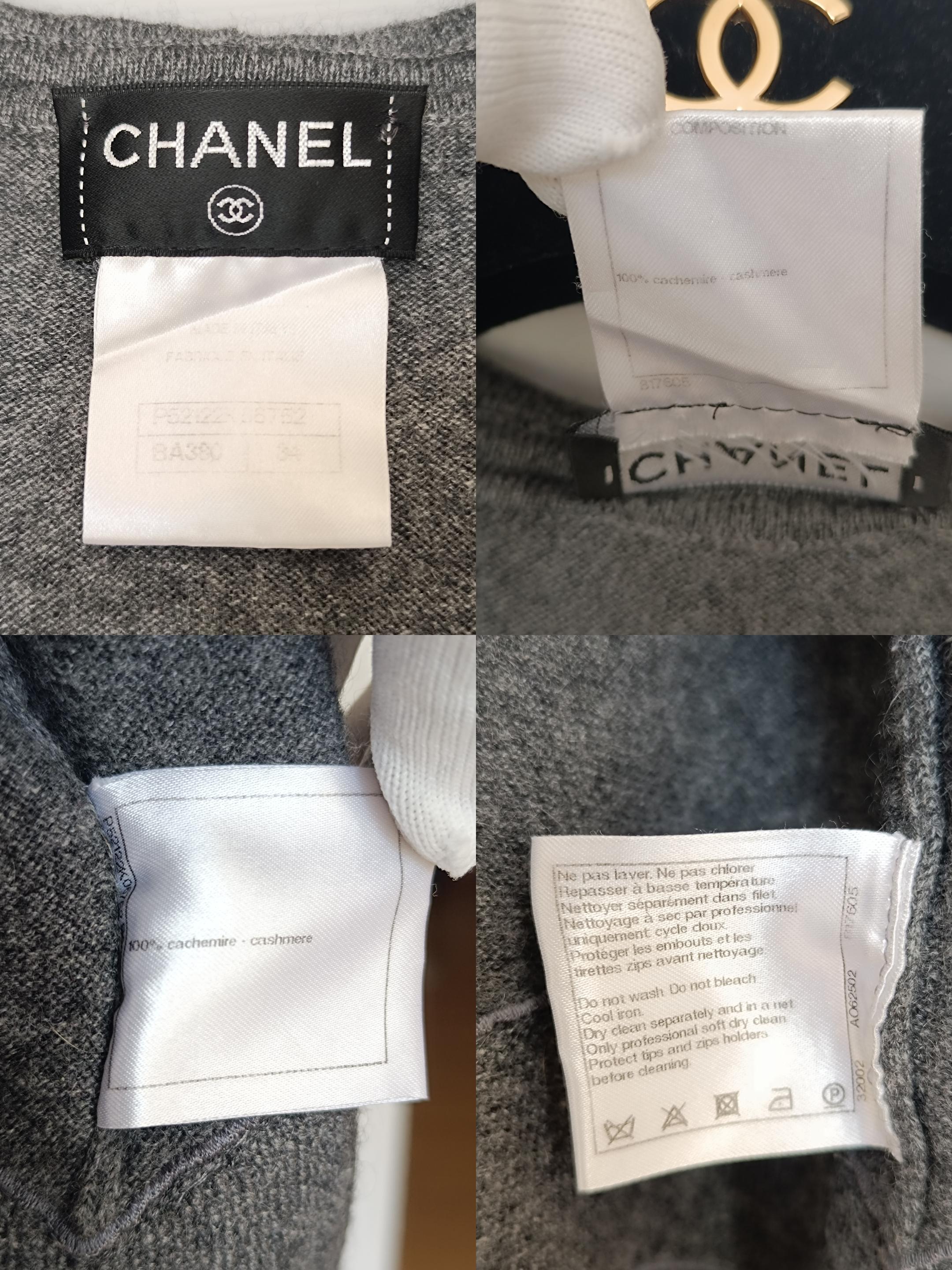 Chanel & Karl Lagerfeld Sport line Gray Zipped Cashmere Hoodie grand CC en vente 4