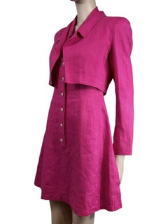 Conjunto de lino rosa Chanel Karl Lagerfeld Primavera 1995