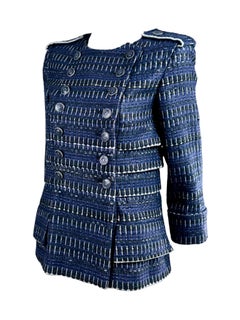Chanel Karl Lagerfeld Spring 2016 Blue tweed jacket