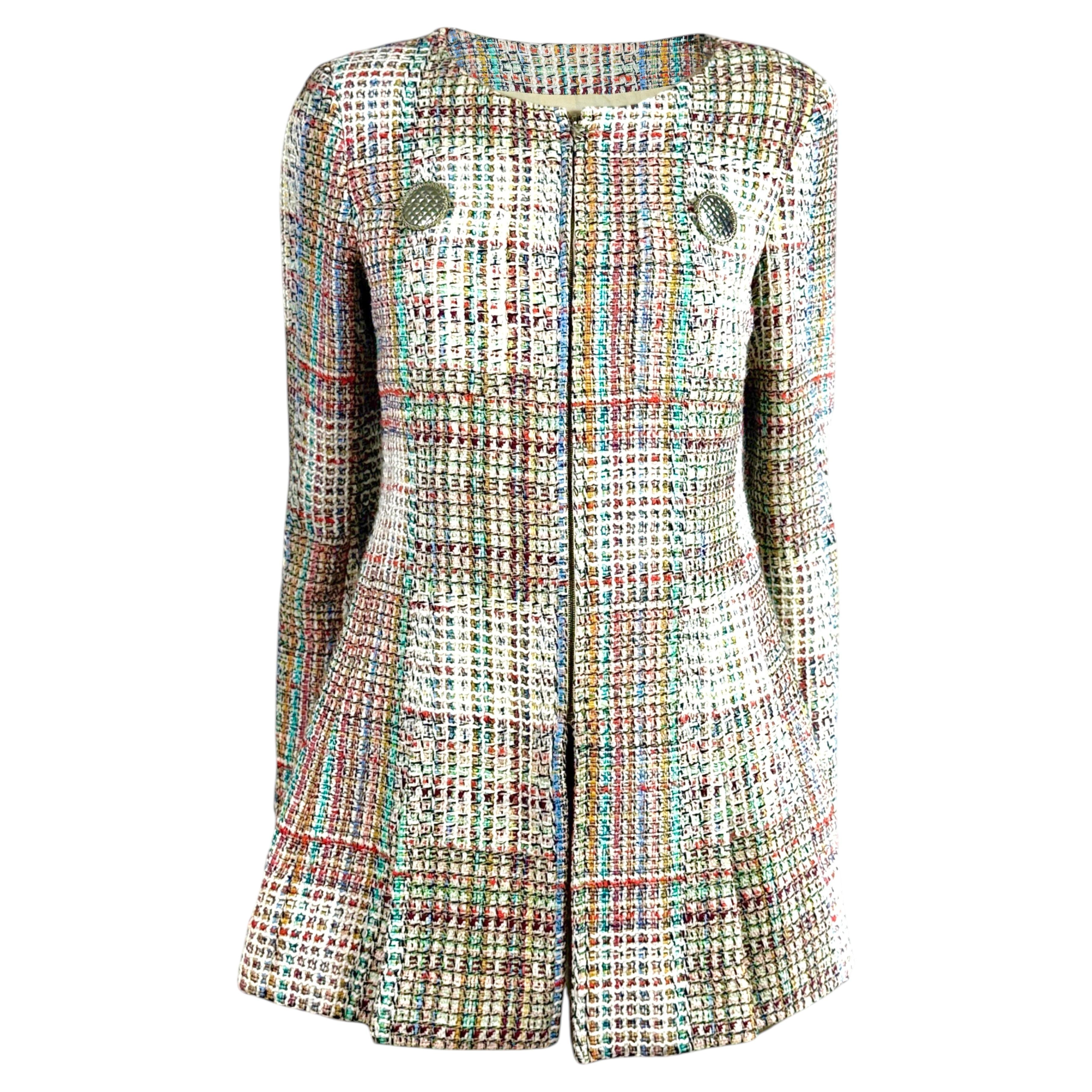 Chanel Karl Lagerfeld Spring 2017 Multicolor tweed jacket For Sale