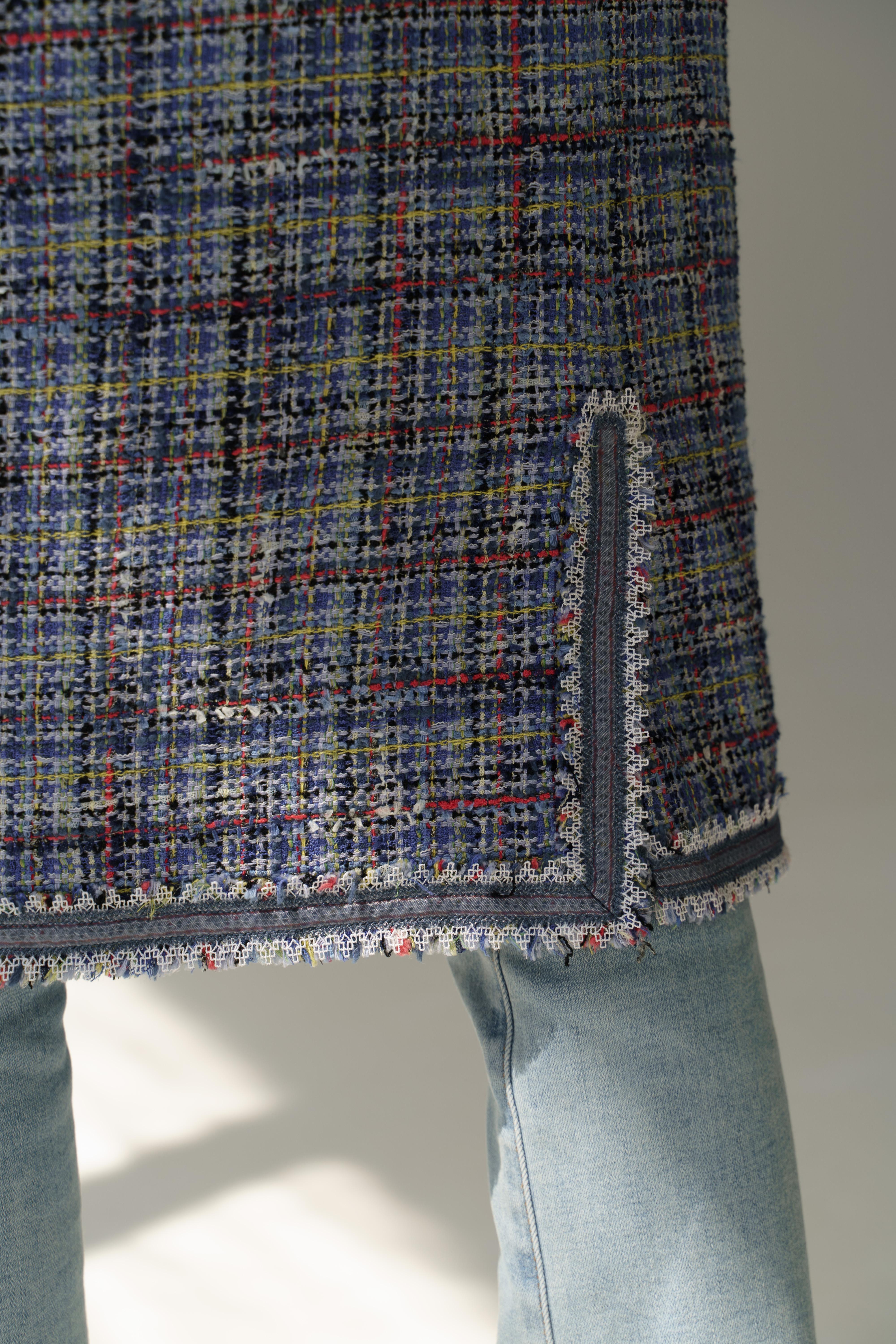 Chanel & Karl Lagerfeld SS09 2009 09P tweed blue Dress vest jacket FR38 4