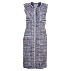 Chanel & Karl Lagerfeld SS09 2009 09P tweed blue Dress vest jacket FR38