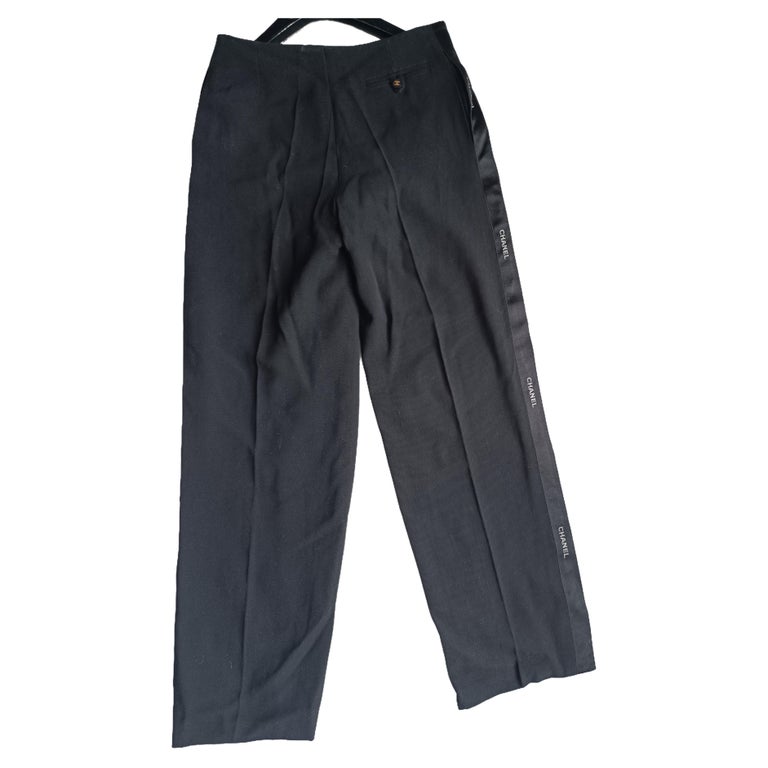 Chanel and Karl Lagerfeld vintage CHANEL Side Ribbon Logo Pants  