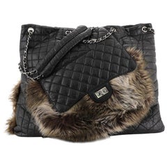 Chanel Karl's Fantasy Cabas Tote Fur and Quilted Leather