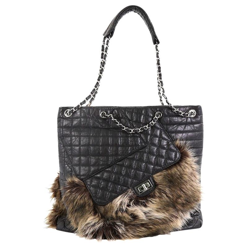 Chanel Karl's Fantasy Cabas Tote Fur and Quilted Leather