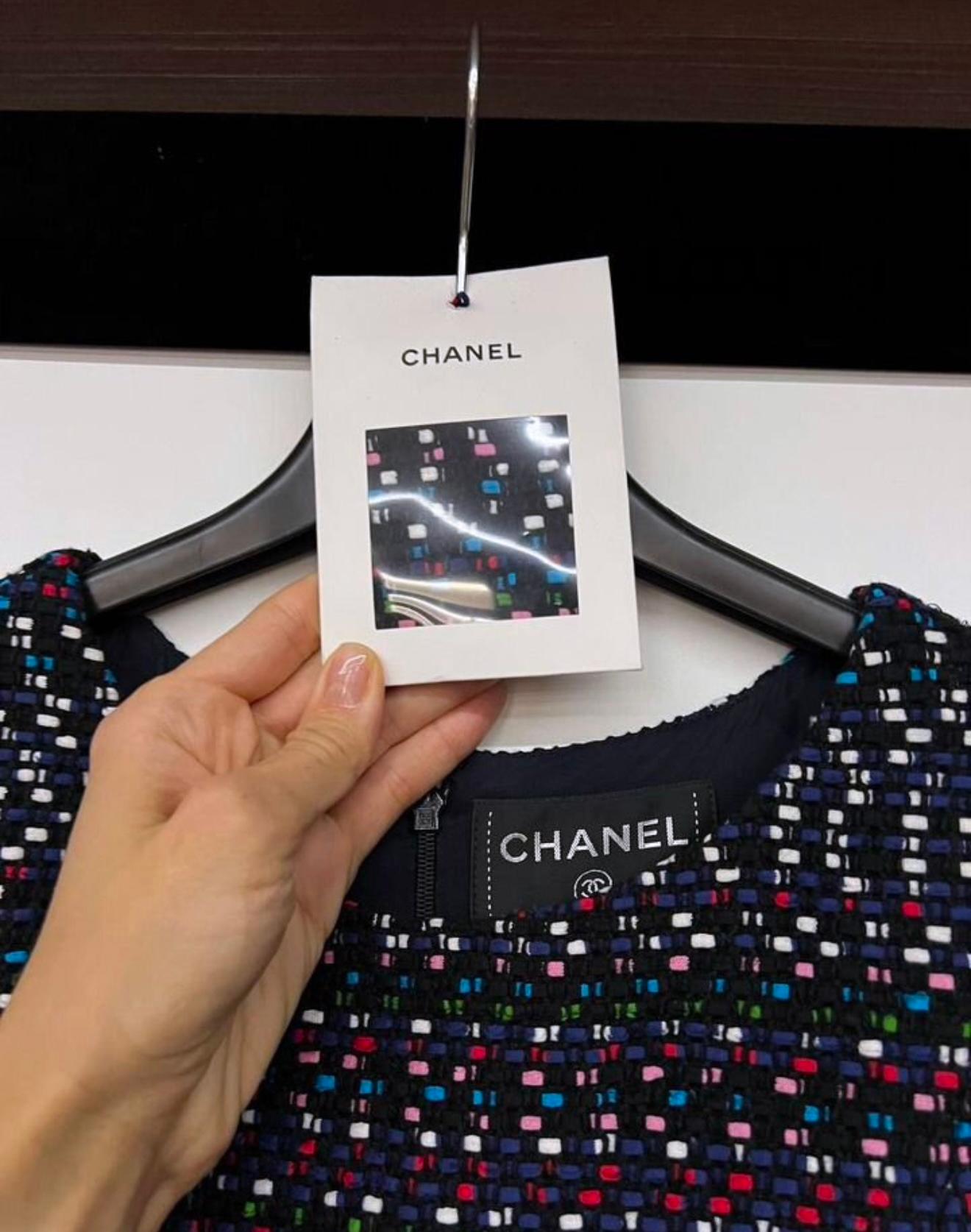 Chanel Kate Middleton Style Black Tweed Dress 38 FR 1
