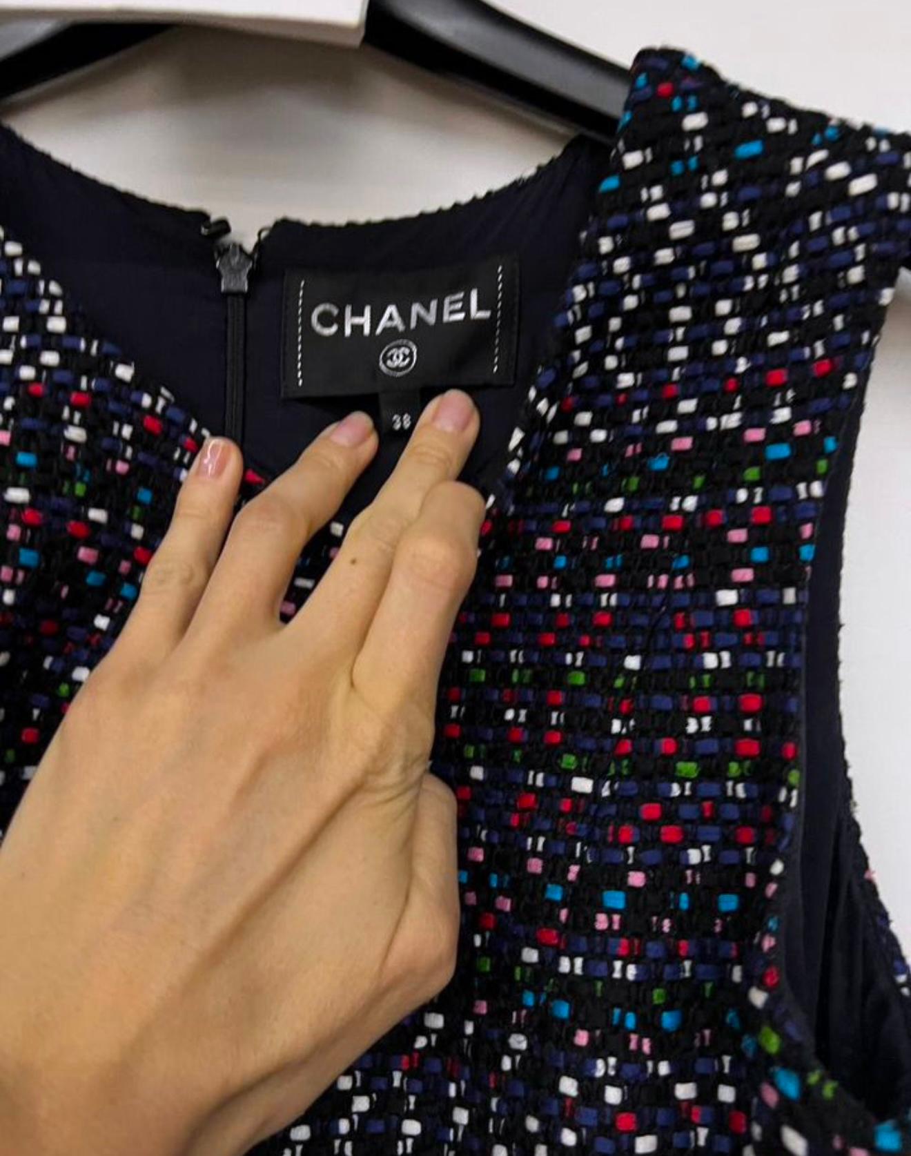 Chanel Kate Middleton Style Black Tweed Dress 38 FR 3