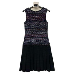 Chanel Vestido de tweed negro estilo Kate Middleton 38 FR