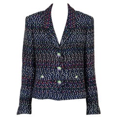 Chanel Kate Middleton Stil Schwarze Tweed-Jacke 42 FR