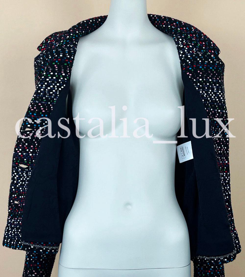 Chanel Kate Middleton Style Black Tweed Jacket 10