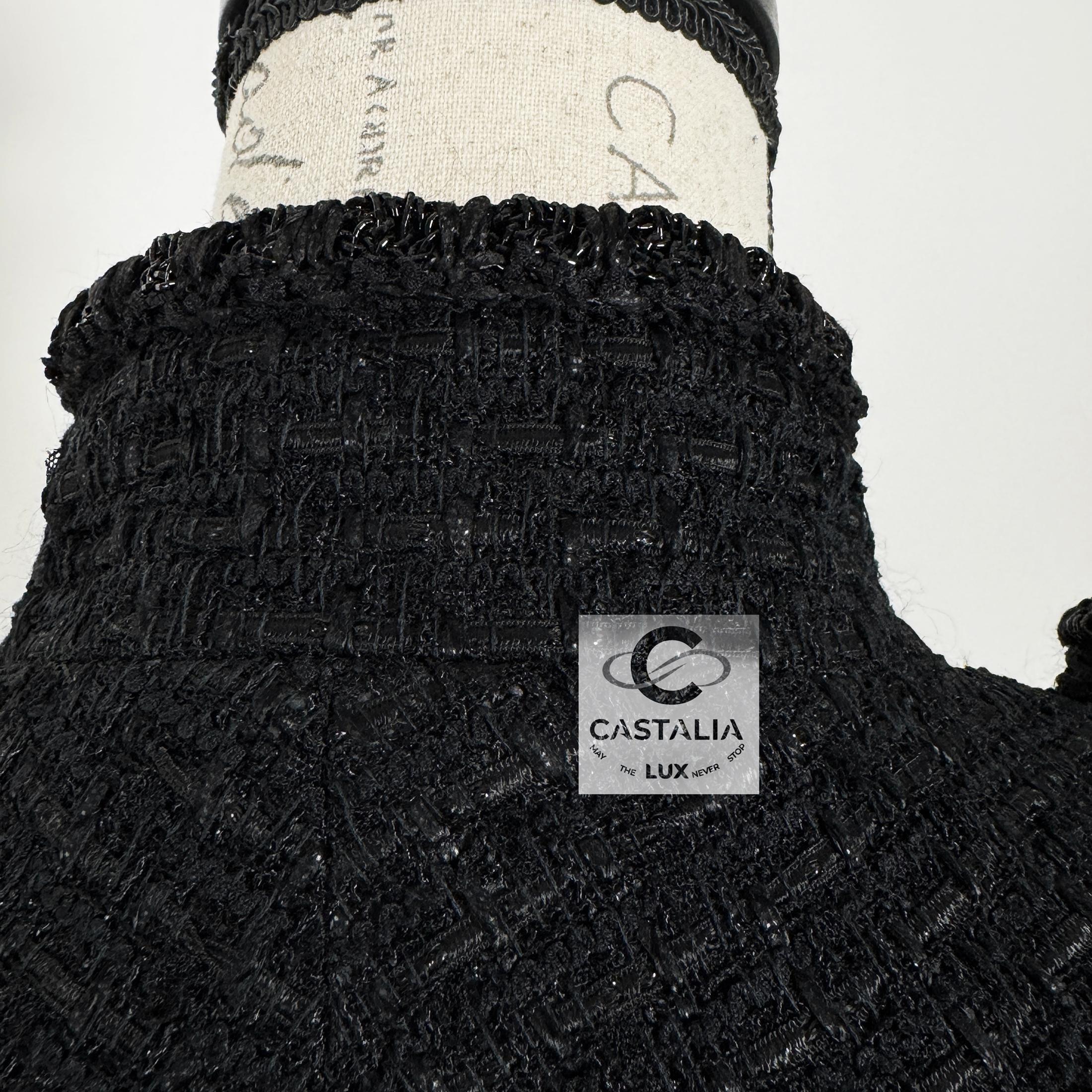 Chanel Kate Moss Style Black Lesage Tweed Jacket 10