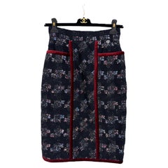 Chanel Keira Knightley Style Black Tweed Skirt