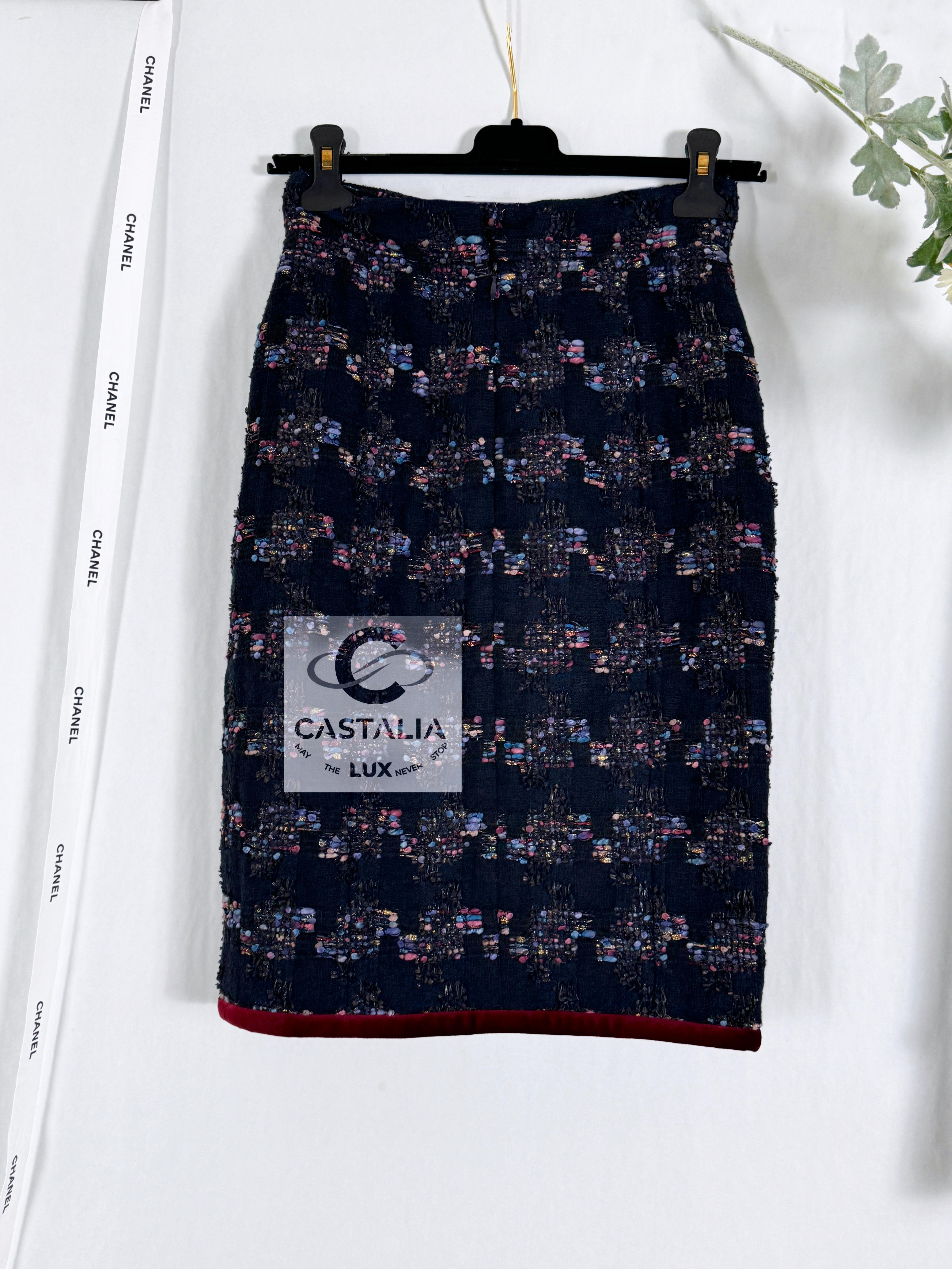 Chanel Keira Knightley Style Lesage Tweed Skirt 34 FR For Sale 2