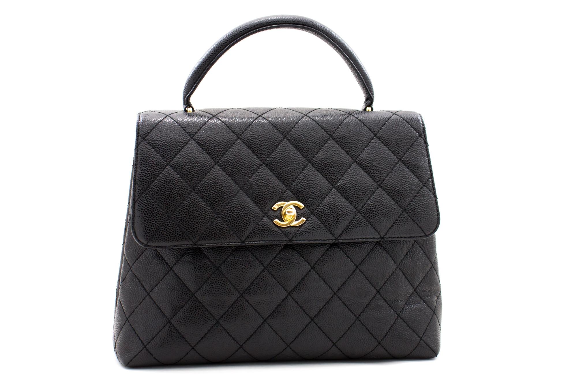 An authentic CHANEL Kelly Caviar Handbag Bag Black Flap Leather Gold Hardware. The color is Black. The outside material is Leather. The pattern is Solid. This item is Contemporary. The year of manufacture would be 2004.
Conditions & Ratings
Outside