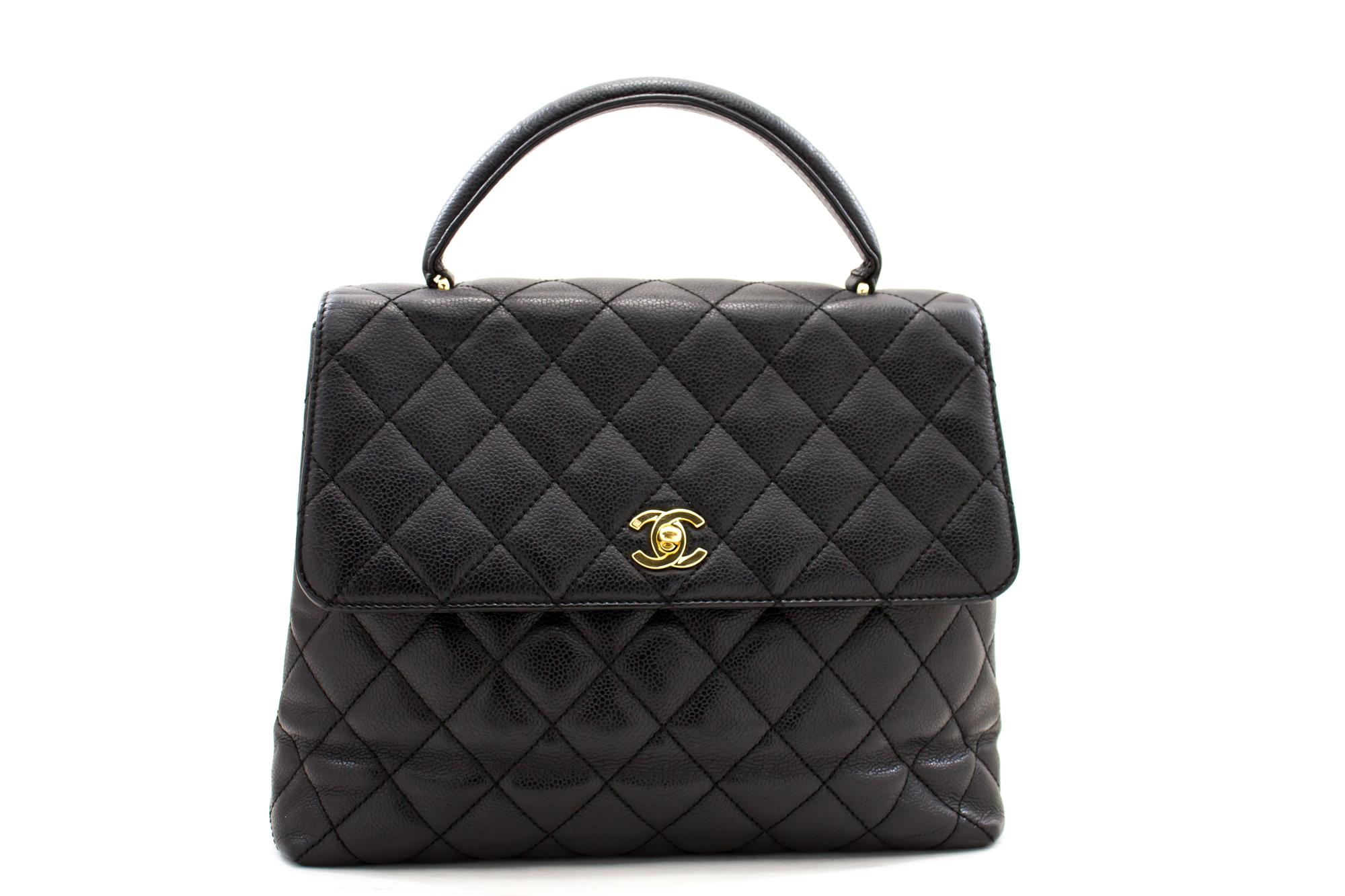 An authentic CHANEL Kelly Caviar Handbag Bag Black Flap Leather Gold Hardware. The color is Black. The outside material is Leather. The pattern is Solid. This item is Contemporary. The year of manufacture would be 2 0 0 2 .
Conditions &