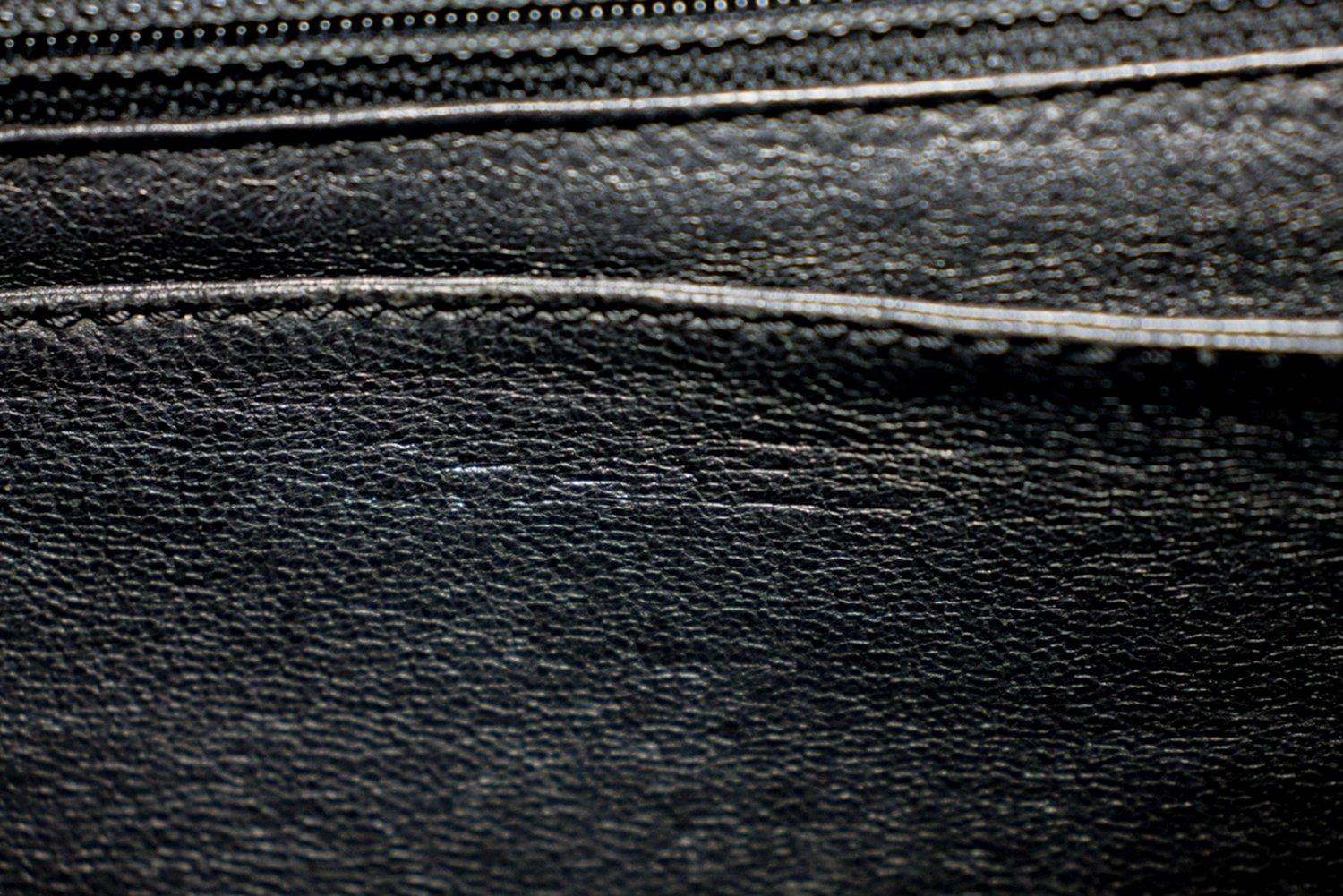 CHANEL Kelly Caviar Handbag Bag Black Flap Leather Silver Hardware 9