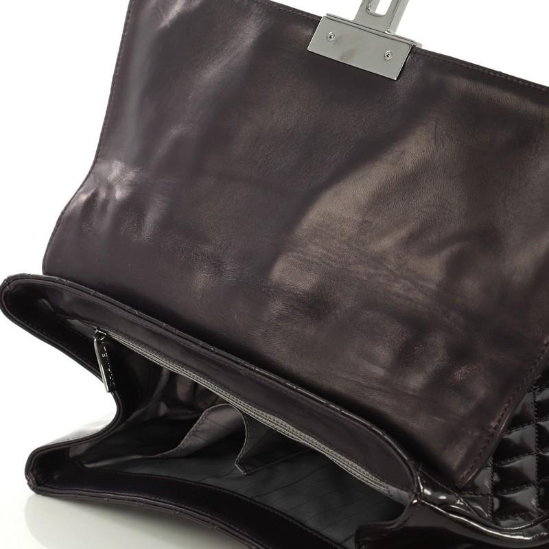 Chanel Kelly Mademoiselle Lock Top Handle Bag Quilted Glazed Calfskin East West 2
