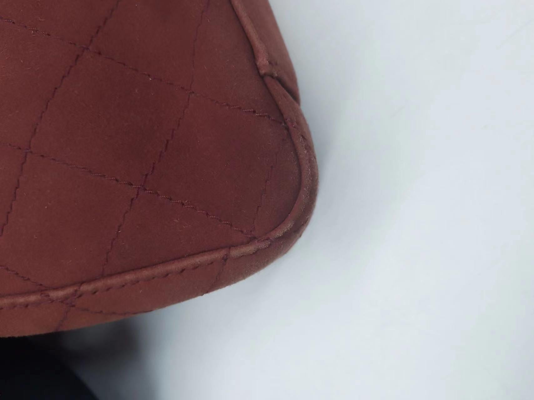 Chanel Kelly Mini 1997 -1999 Caramel Tan Suede Leather Top Handle Bag 6