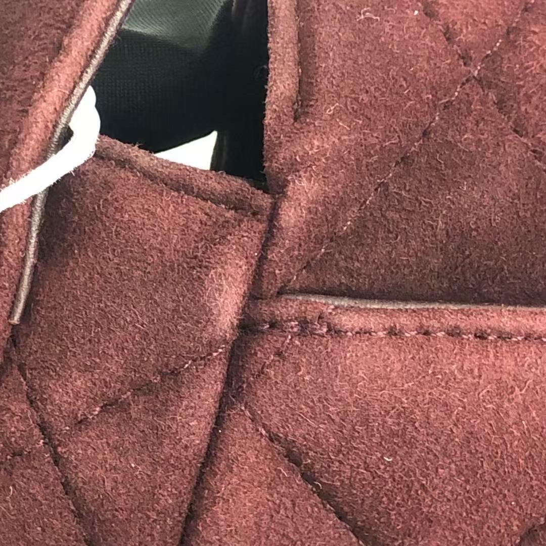 Chanel Kelly Mini Vintage Burgundy Suede Leather Top Handle Bag For Sale 8