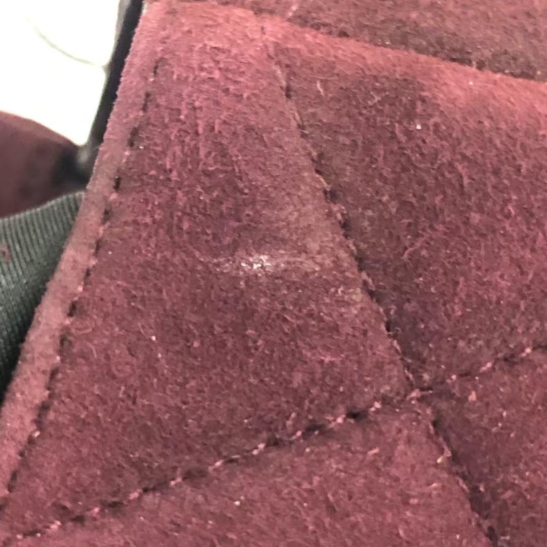 Chanel Kelly Mini Vintage Burgundy Suede Leather Top Handle Bag For Sale 10