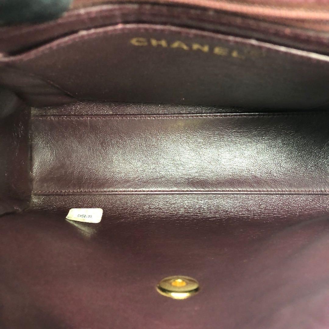 Chanel Kelly Mini Vintage Burgundy Suede Leather Top Handle Bag For Sale 2