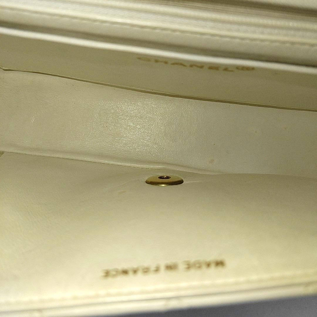 Chanel Kelly Parent Top Handle Flap Bag Medium White Lambskin Leather Gold Hardw For Sale 1