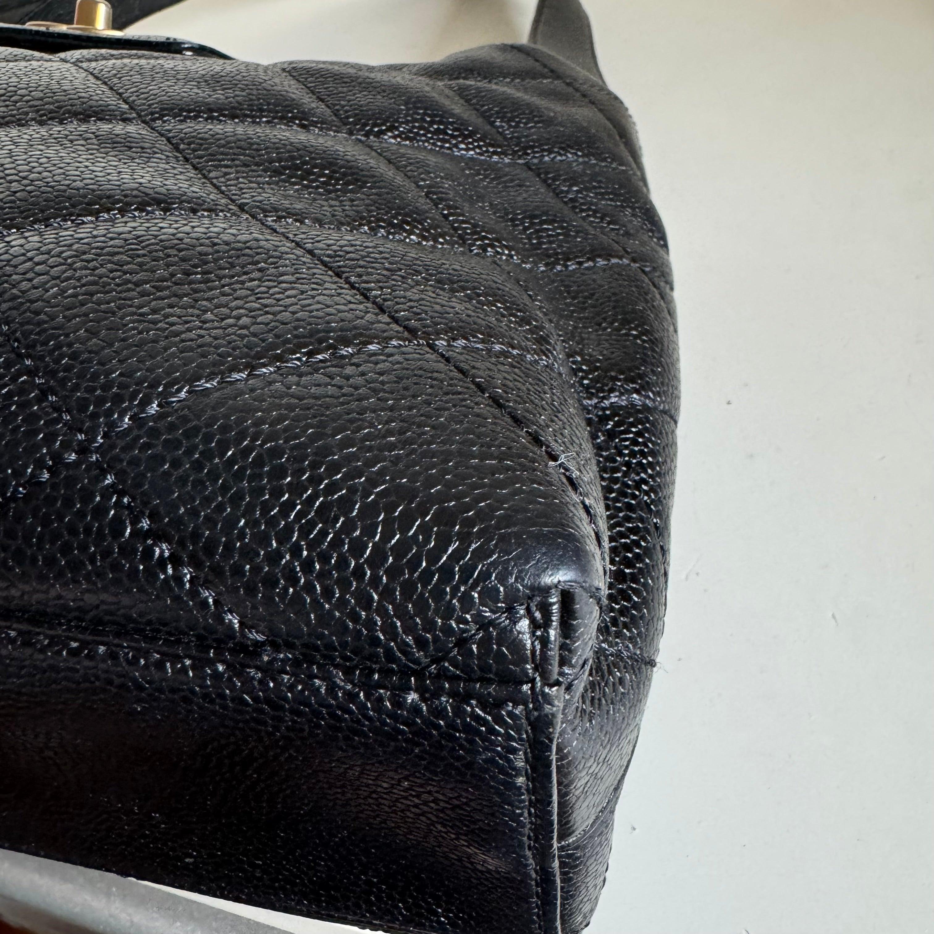 Chanel Kelly Top Handle Bag Black Caviar Leather, 2000-2002 5