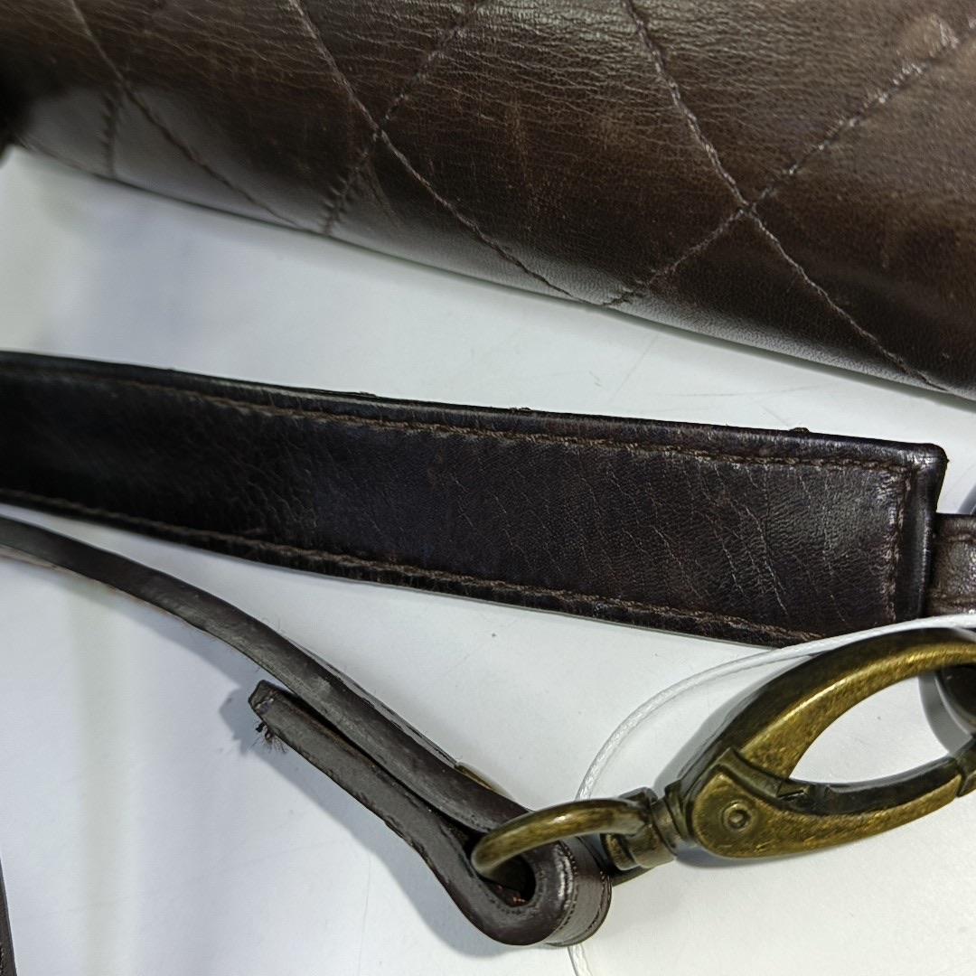 Chanel Kelly Vintage Brown Calfskin Leather Top Handle Bag en vente 8
