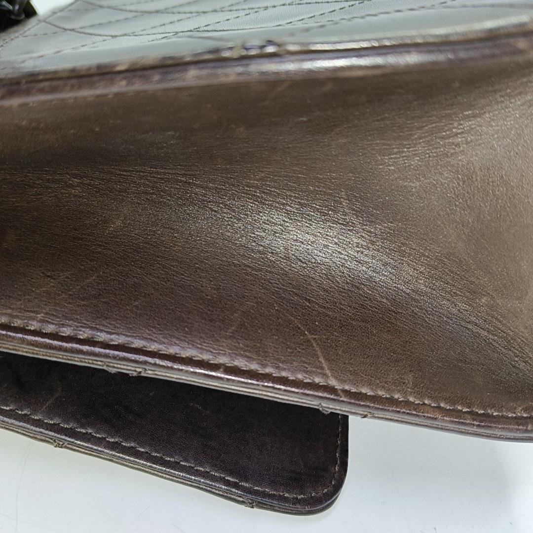 Chanel Kelly Vintage Brown Calfskin Leather Top Handle Bag en vente 9