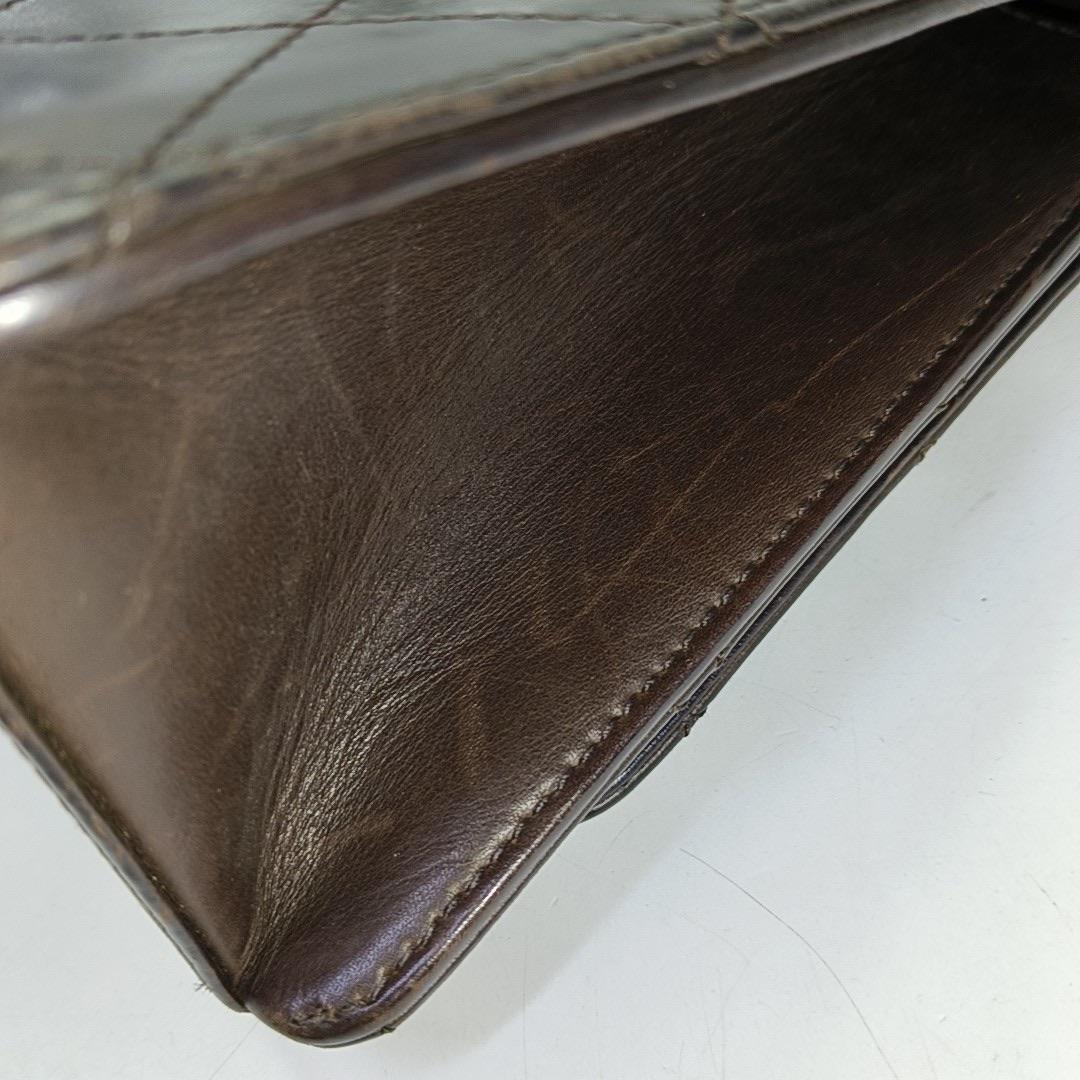 Chanel Kelly Vintage Brown Calfskin Leather Top Handle Bag en vente 10