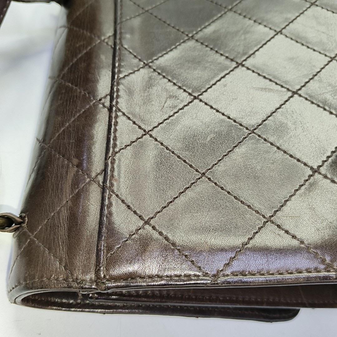 Chanel Kelly Vintage Brown Calfskin Leather Top Handle Bag en vente 11