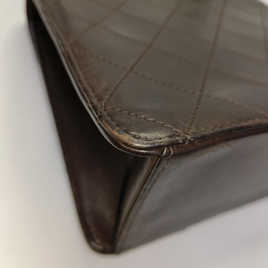 Chanel Kelly Vintage Brown Calfskin Leather Top Handle Bag en vente 12