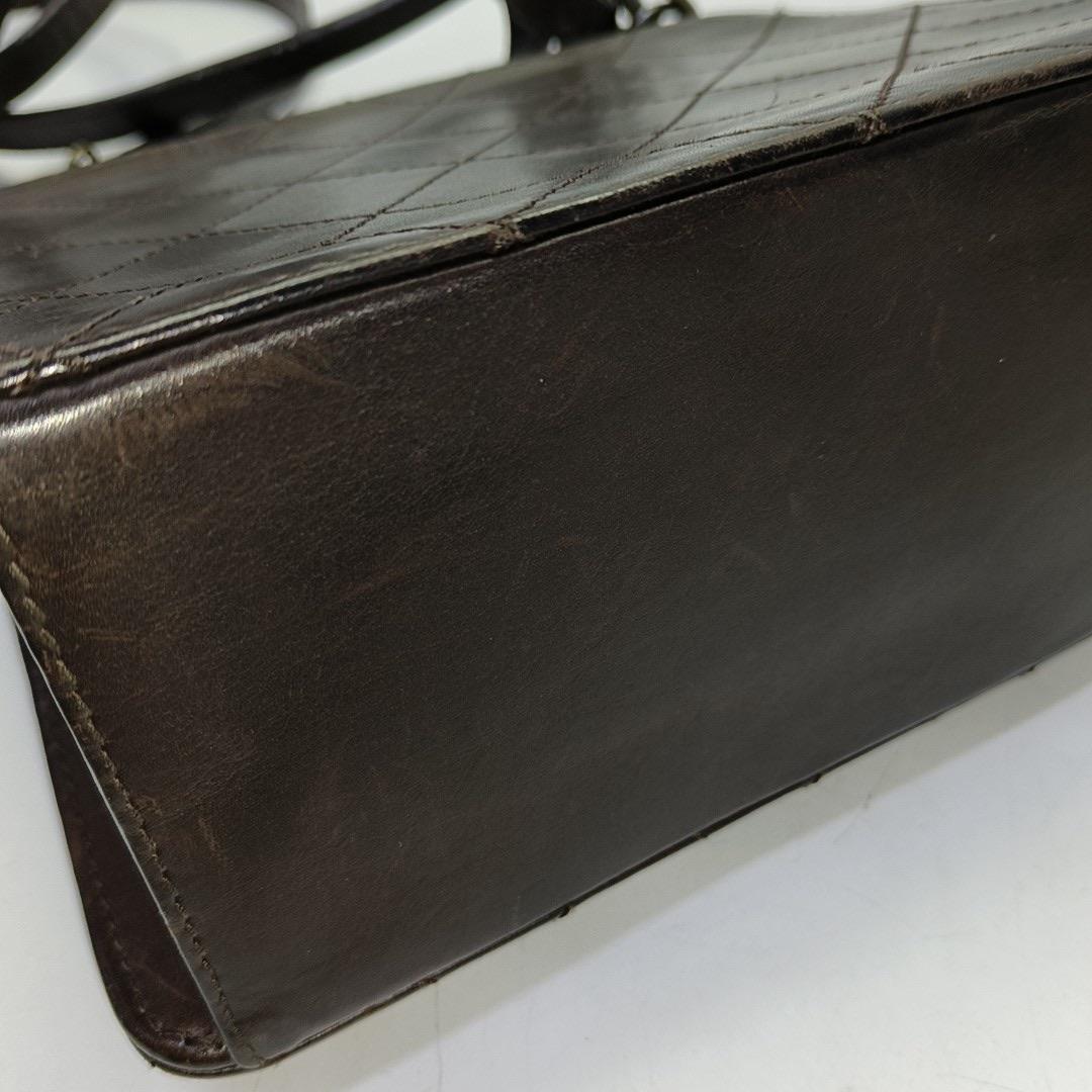 Chanel Kelly Vintage Brown Calfskin Leather Top Handle Bag en vente 13