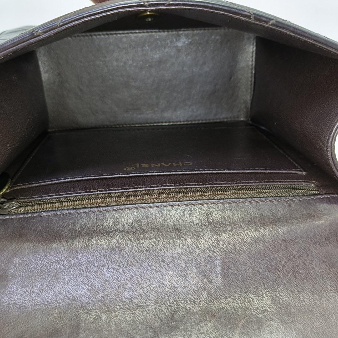Chanel Kelly Vintage Brown Calfskin Leather Top Handle Bag en vente 1