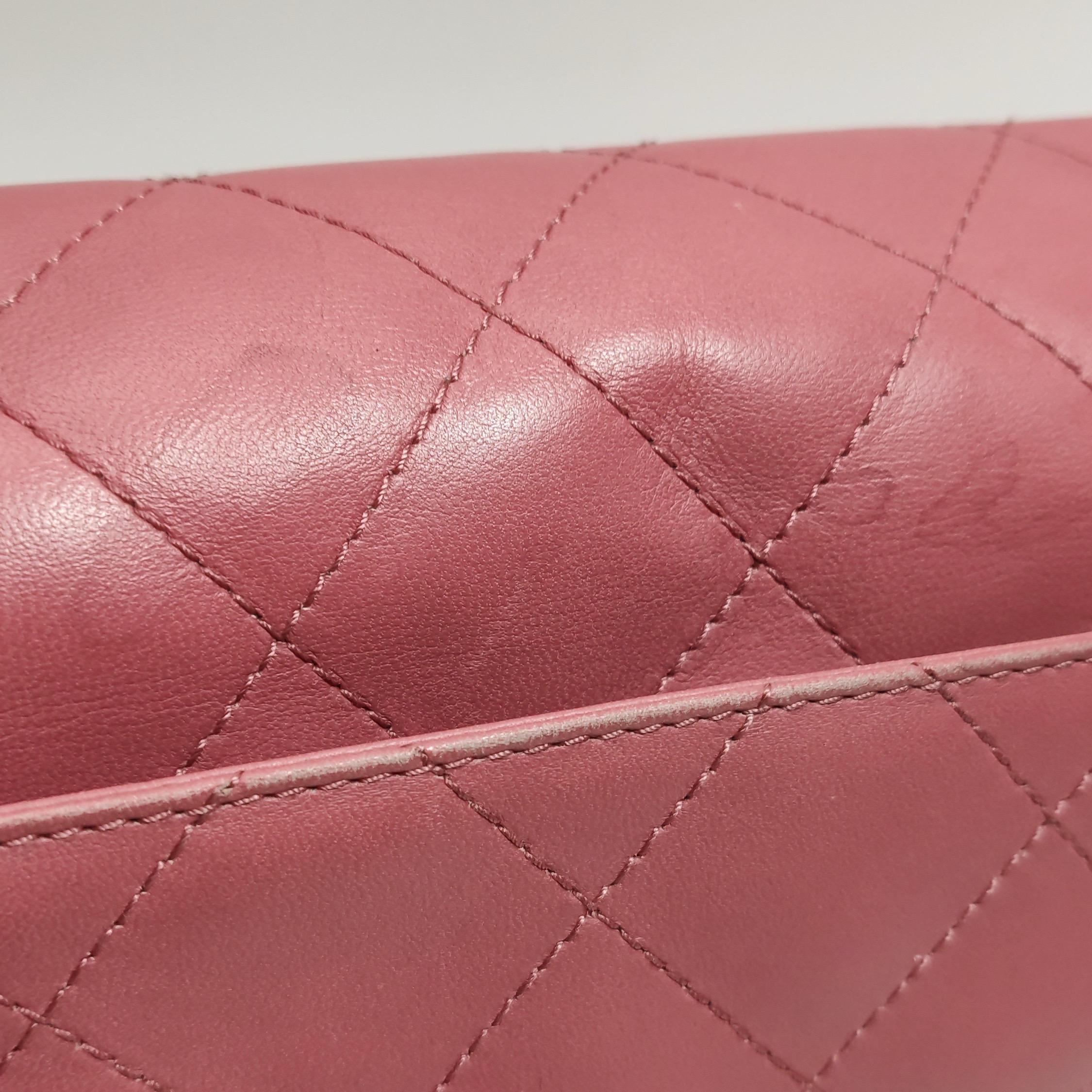 Chanel Kelly Vintage Top Handle Bag Rosa Lammfell Leder 24k Gold Hardware im Angebot 11