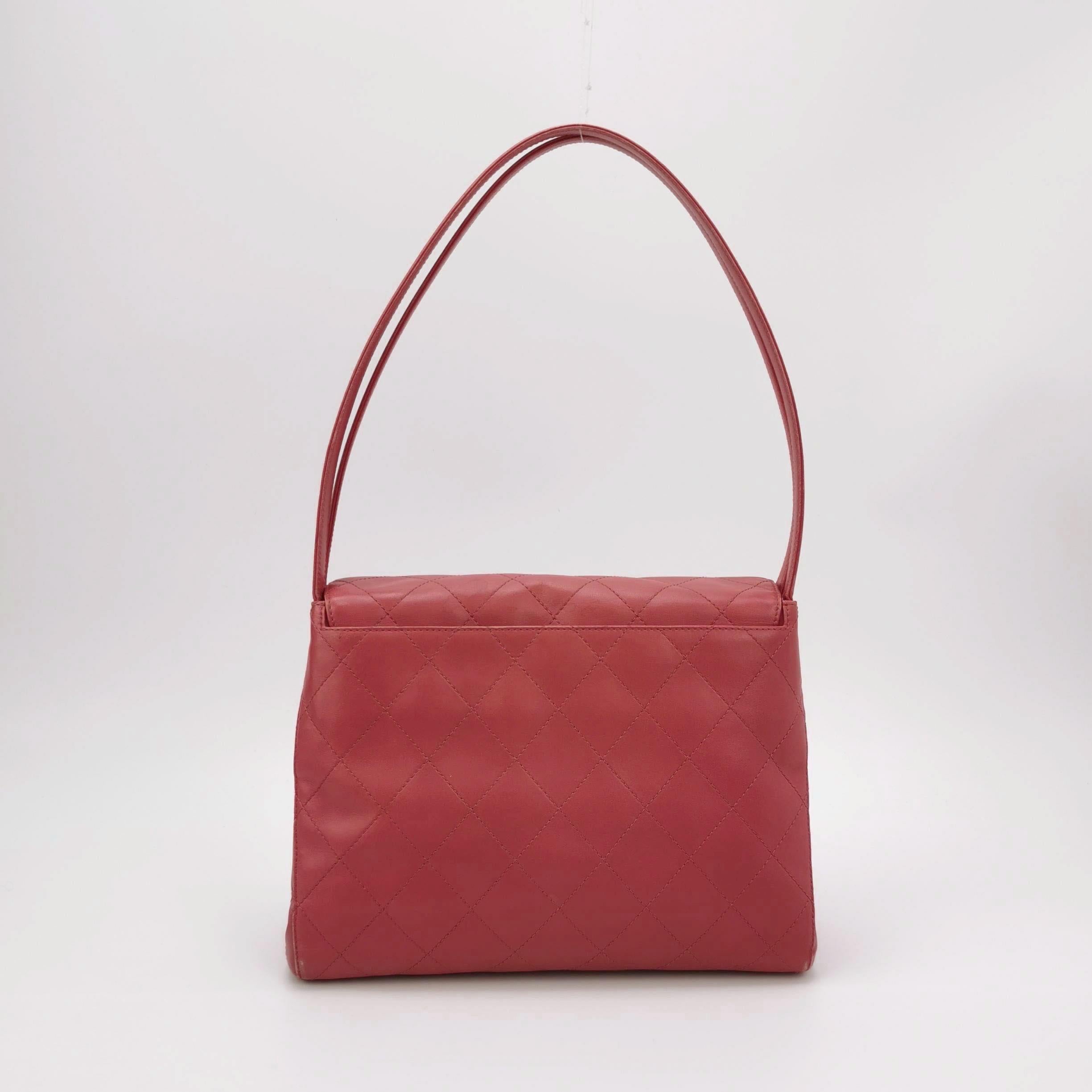 Chanel Kelly Vintage Top Handle Bag Rosa Lammfell Leder 24k Gold Hardware (Braun) im Angebot