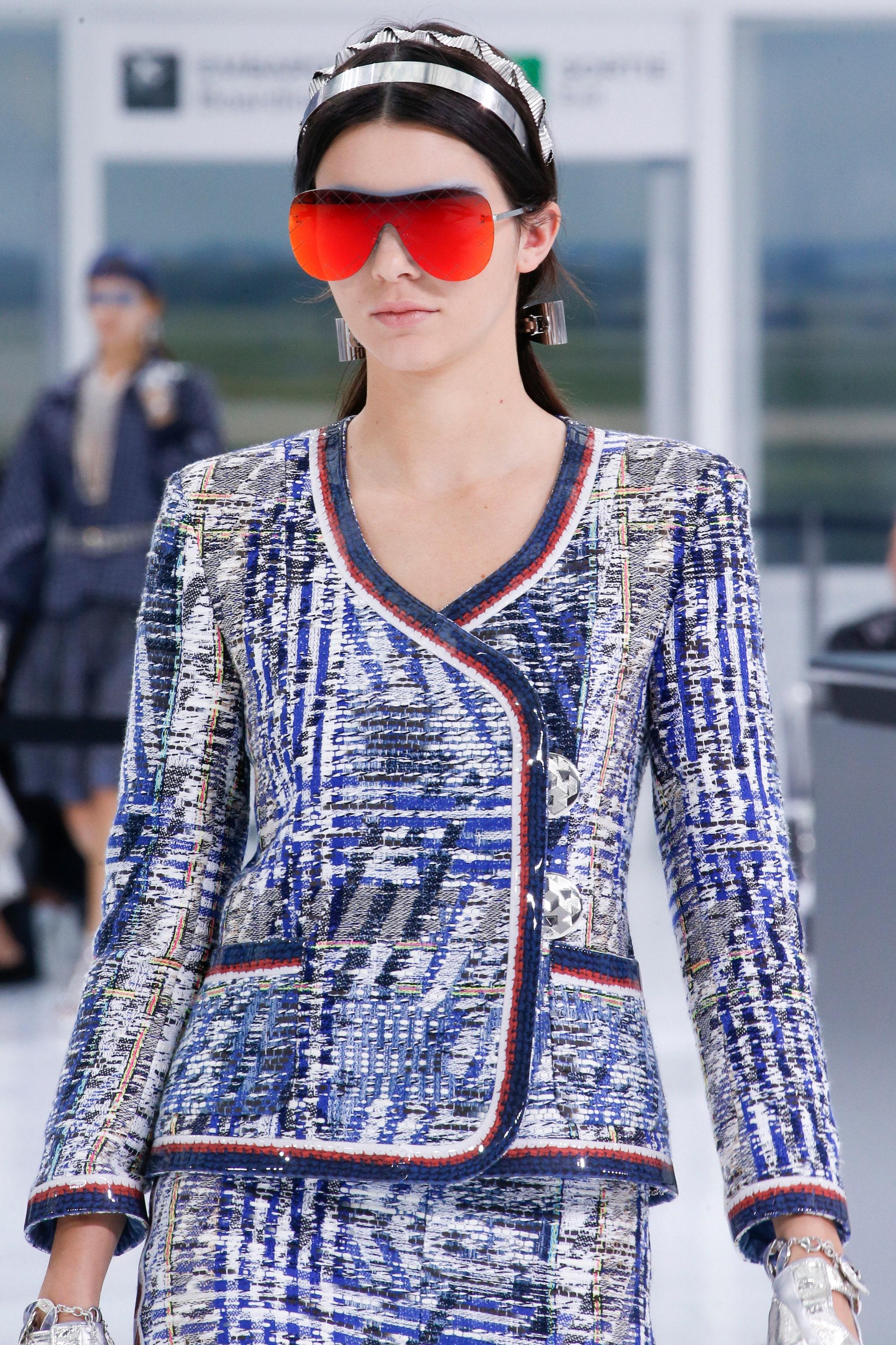 Gray Chanel Kendall Jenner Style New Blue Lesage Tweed Jacket 36 FR